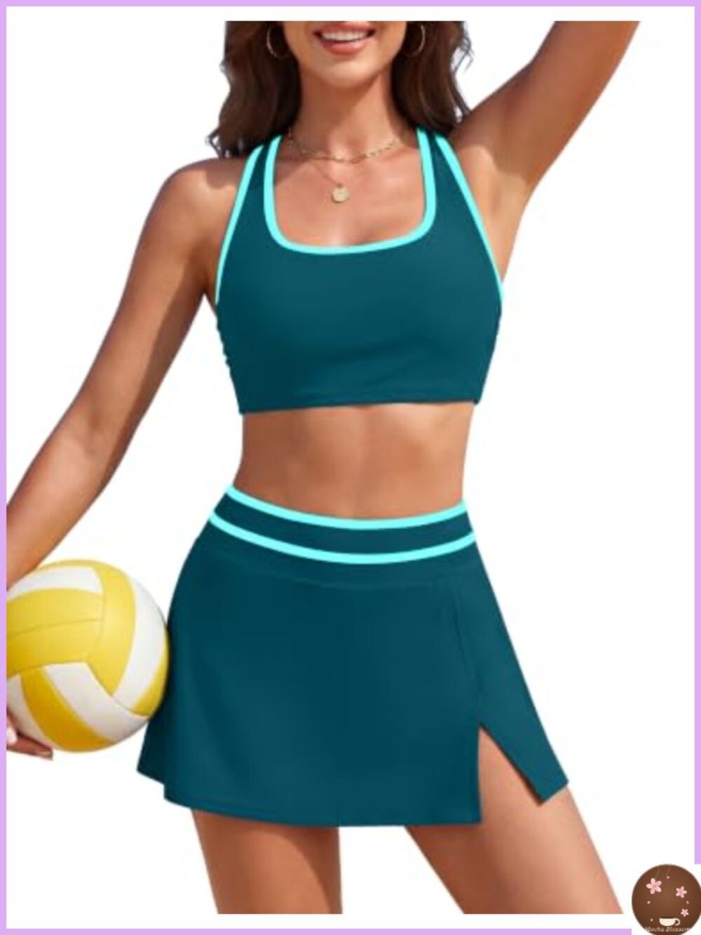 High Waisted Bikini Set 3 Piece Swimsuits Women Sporty Tankini Tummy Control